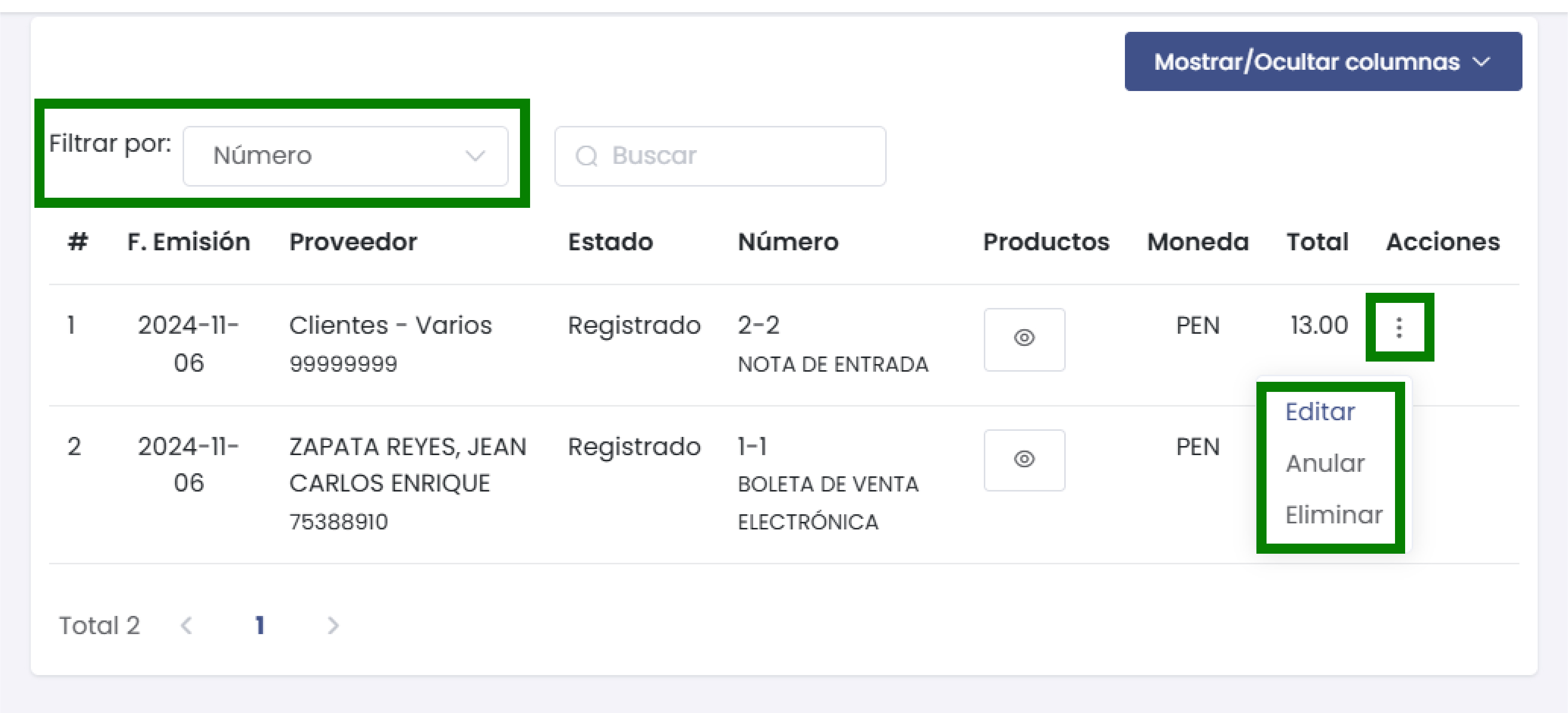 Listado de Compras de Activos Fijos