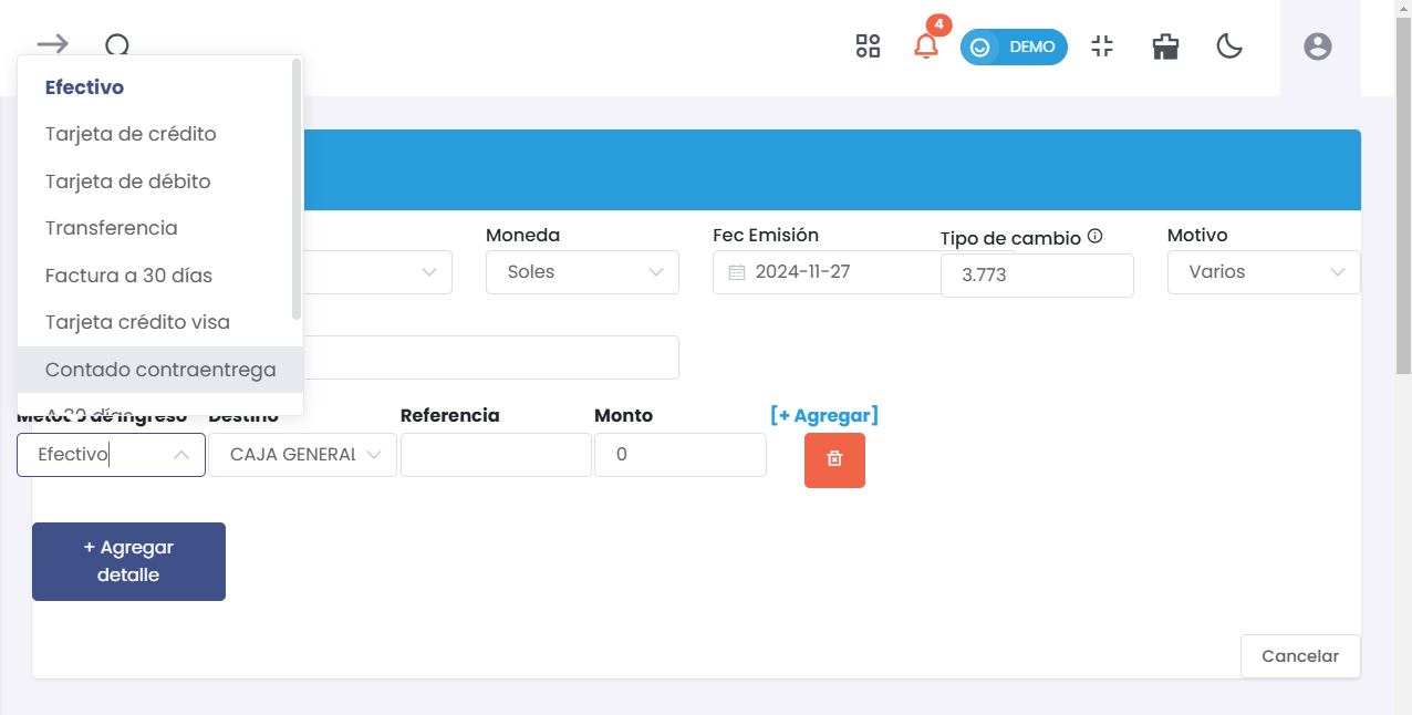 Método de Ingreso