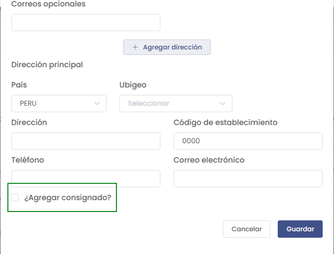 Agregar consignado