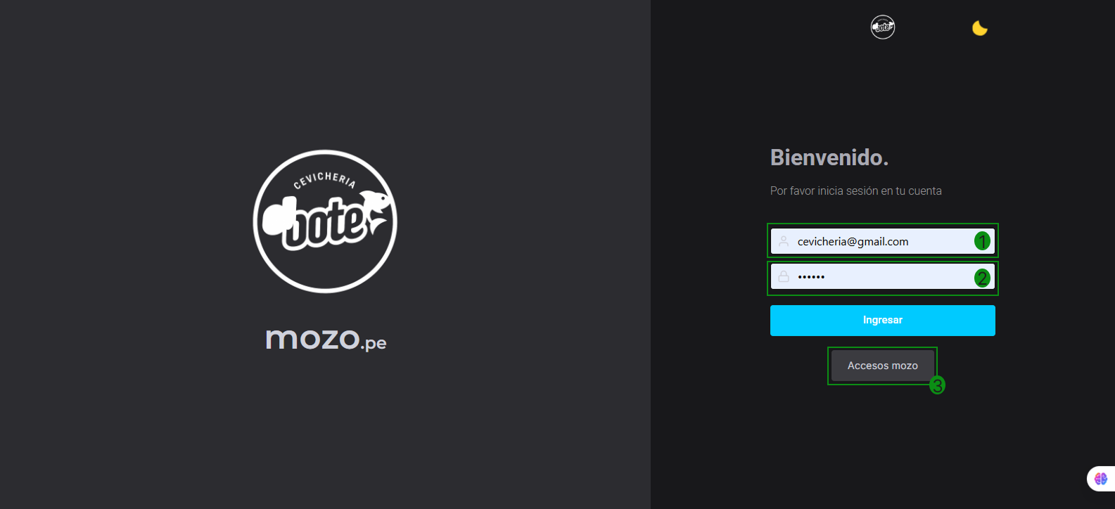 Inicio de sesión con correo y contraseña